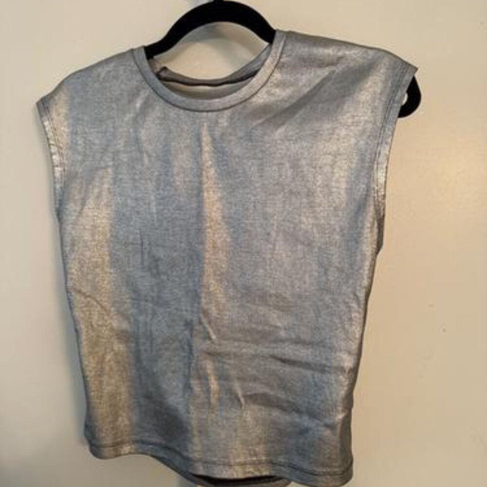ZARA FOIL RIB TOP